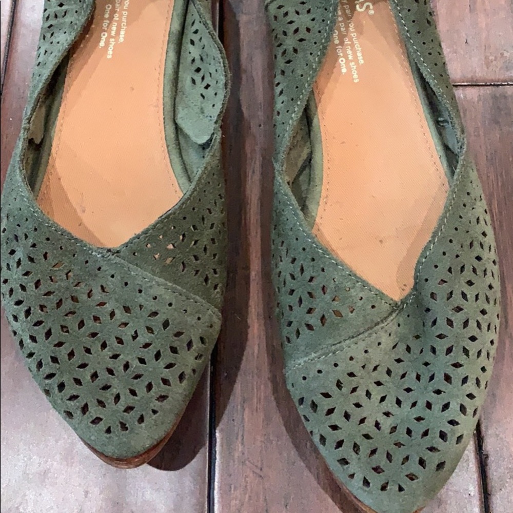 Toms Emerald Green Ballet Flats